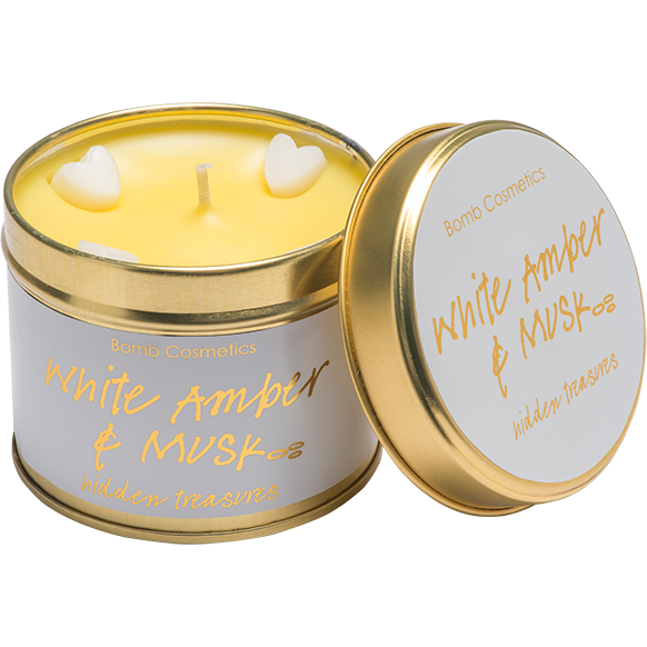 White amber and musk candle